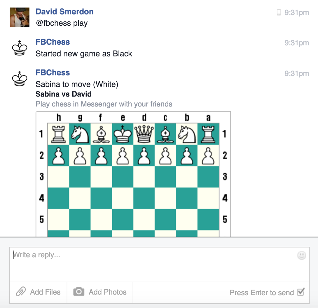 Play chess… on Facebook